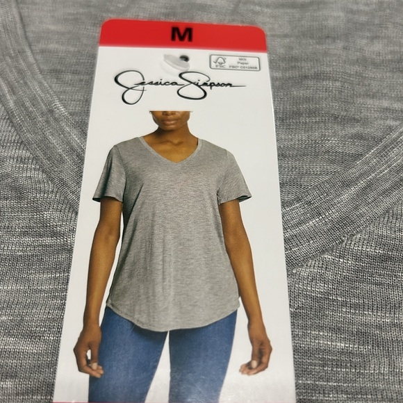 NWT Jessica Simpson t-shirt v-neck gray size S, M, XL - Picture 1 of 6